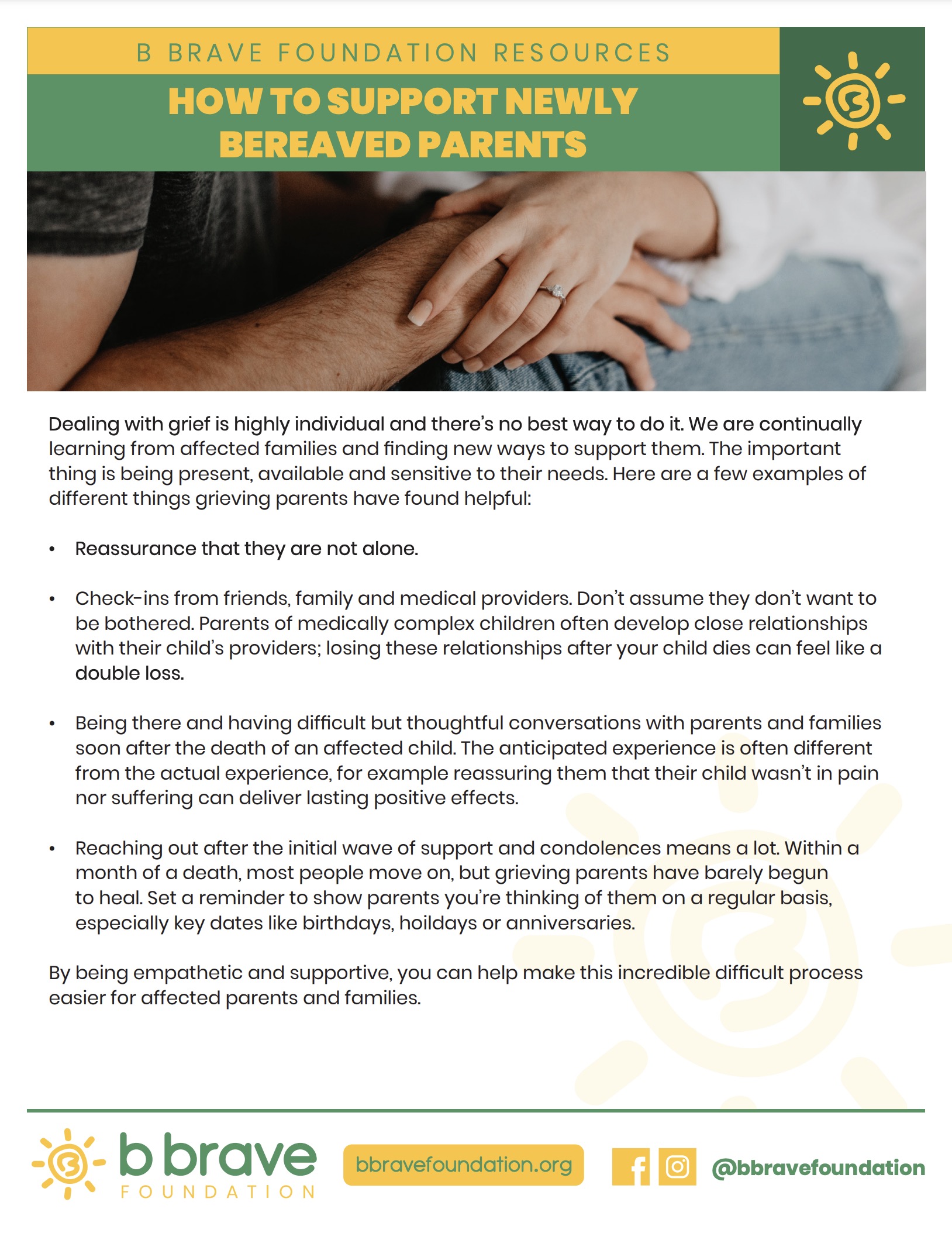 How to Support Newly Bereaved Parents